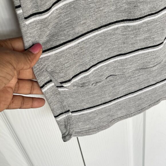 ALFANI Women's Ultra Soft Striped Nightgown Medium Heather Gray Pajama PJs - Picture 14 of 16